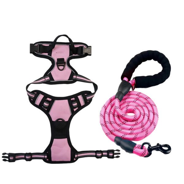 1 Colorful Medium and Large-sized Dog Harness & Leash Set