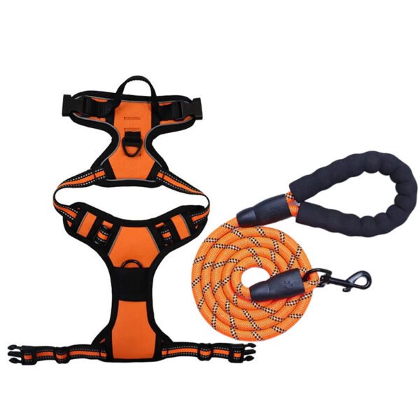 3 Colorful Medium and Large-sized Dog Harness & Leash Set