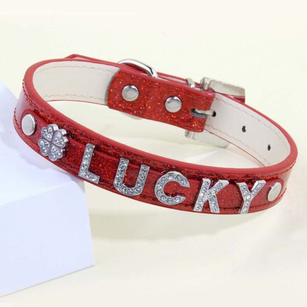4 Personalized Name Pet Charms Rhinestone DIY Pet Collar