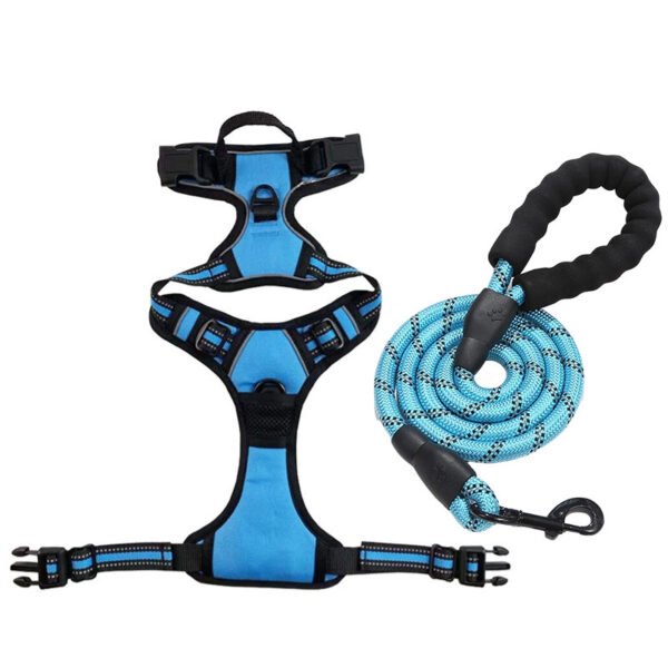 5 Colorful Medium and Large-sized Dog Harness & Leash Set