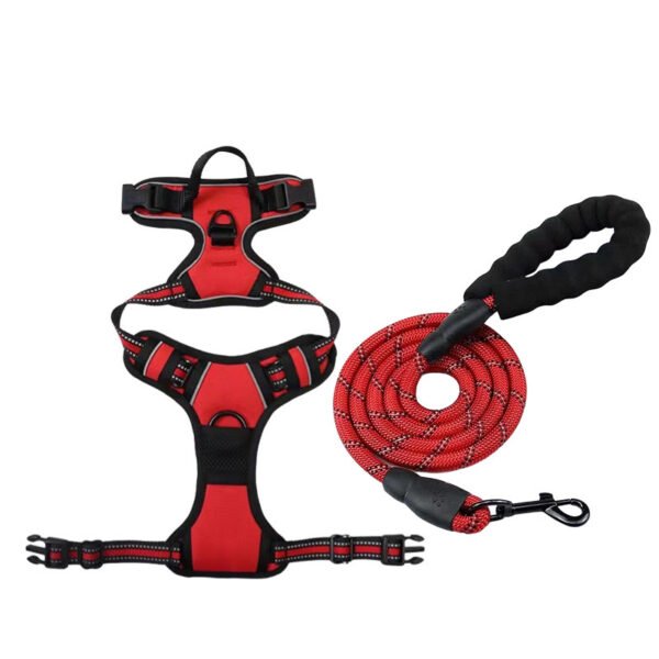 6 Colorful Medium and Large-sized Dog Harness & Leash Set