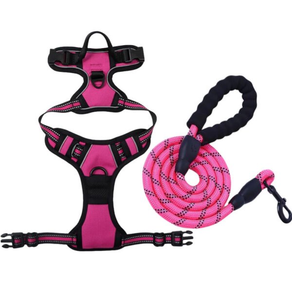 7 Colorful Medium and Large-sized Dog Harness & Leash Set