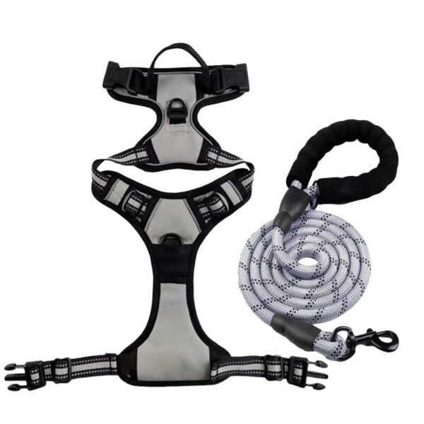 8 Colorful Medium and Large-sized Dog Harness & Leash Set