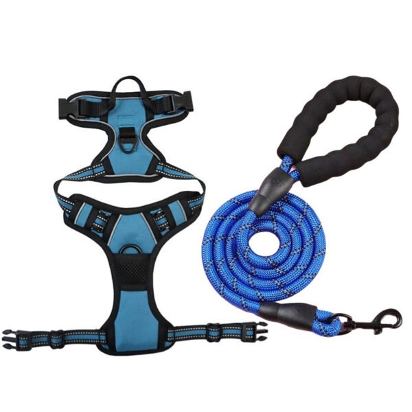 9 Colorful Medium and Large-sized Dog Harness & Leash Set