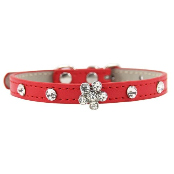 13 (1) Pet Necklace with Floral-shaped Crystal