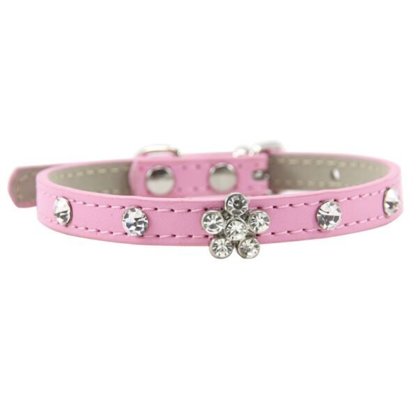 13 (3) Pet Necklace with Floral-shaped Crystal