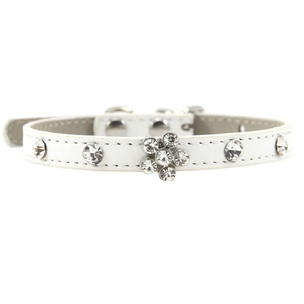 13 (5) Pet Necklace with Floral-shaped Crystal
