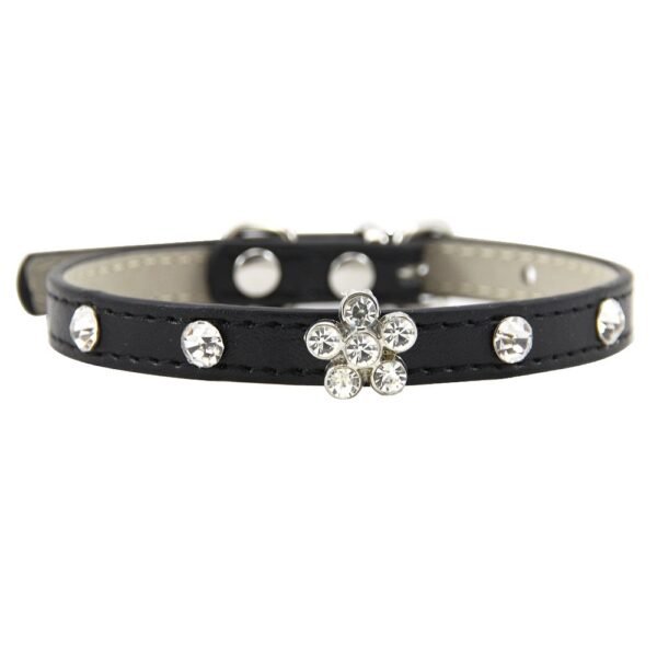 13 (8) Pet Necklace with Floral-shaped Crystal