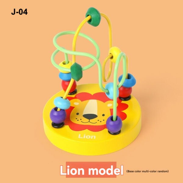 手淘_SKU_木质小绕珠1个(狮子款)J Wooden Animal Round Bead Toy
